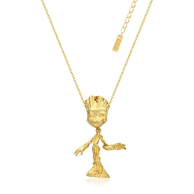 Limited-Time Offer On Elegant Jewelry Pieces Disney Stainless Steel Gold Plated Guardians Of The Galaxy Groot Pendant On Chain Limited-Time Offer On Elegant Jewelry Pieces Disney Stainless Steel Gold Plated Guardians Of The Galaxy Groot Pendant On Chain