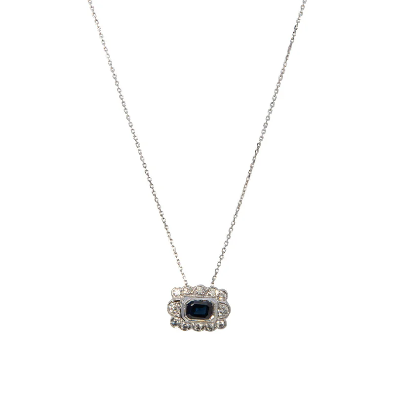 Shop Stylish Jewelry Now And Save Big Emerald Cut Sapphire & Diamond 14K Gold Pendant Necklace Shop Stylish Jewelry Now And Save Big Emerald Cut Sapphire & Diamond 14K Gold Pendant Necklace