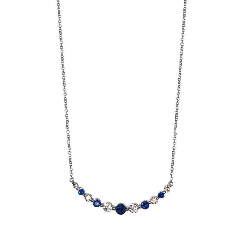 Exclusive Jewelry Bundles At Discounted Prices Graduated Sapphire & Diamond 14K White Gold Necklace Exclusive Jewelry Bundles At Discounted Prices Graduated Sapphire & Diamond 14K White Gold Necklace