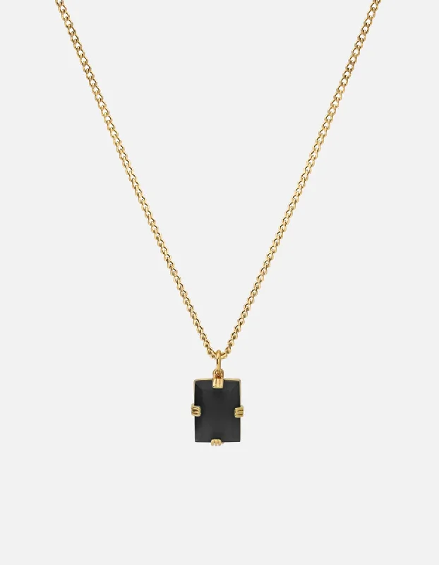 Eco-Friendly Sustainable Jewelry For Conscious Buyers Lennox Onyx Necklace, Gold
