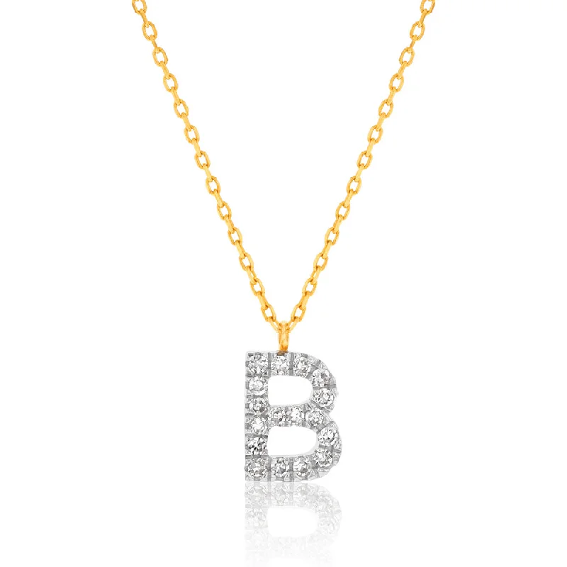 Exclusive Jewelry Discounts – Shop Now For Savings Luminesce Lab Diamond B Initial Pendant in 9ct Yellow Gold with Adjustable 45cm Chain Exclusive Jewelry Discounts – Shop Now For Savings Luminesce Lab Diamond B Initial Pendant in 9ct Yellow Gold with Adjustable 45cm Chain