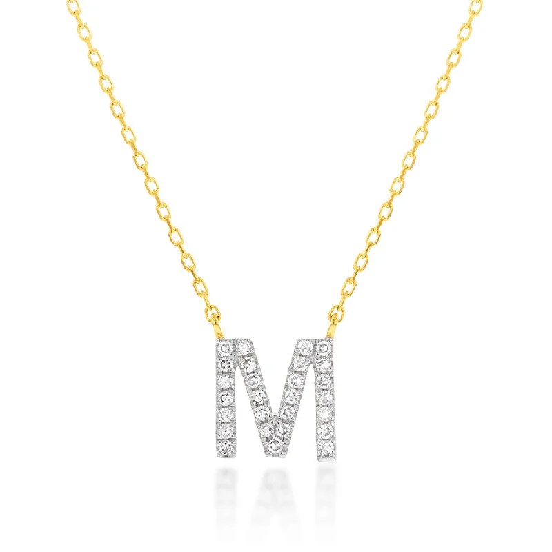Shop High-Quality Jewelry At Jaw-Dropping Discounts Luminesce Lab Diamond M Initial Pendant in 9ct Yellow Gold with Adjustable 45cm Chain Shop High-Quality Jewelry At Jaw-Dropping Discounts Luminesce Lab Diamond M Initial Pendant in 9ct Yellow Gold with Adjustable 45cm Chain