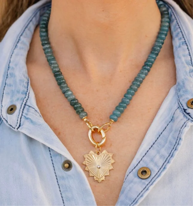 Romantic Heart-Shaped Jewelry For Special Gifts Montego Bay Stone Blue Gemstone Necklace Romantic Heart-Shaped Jewelry For Special Gifts Montego Bay Stone Blue Gemstone Necklace