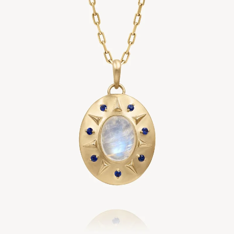 Waterproof Stainless Steel Jewelry For Lasting Beauty Moonstone Shield Necklace