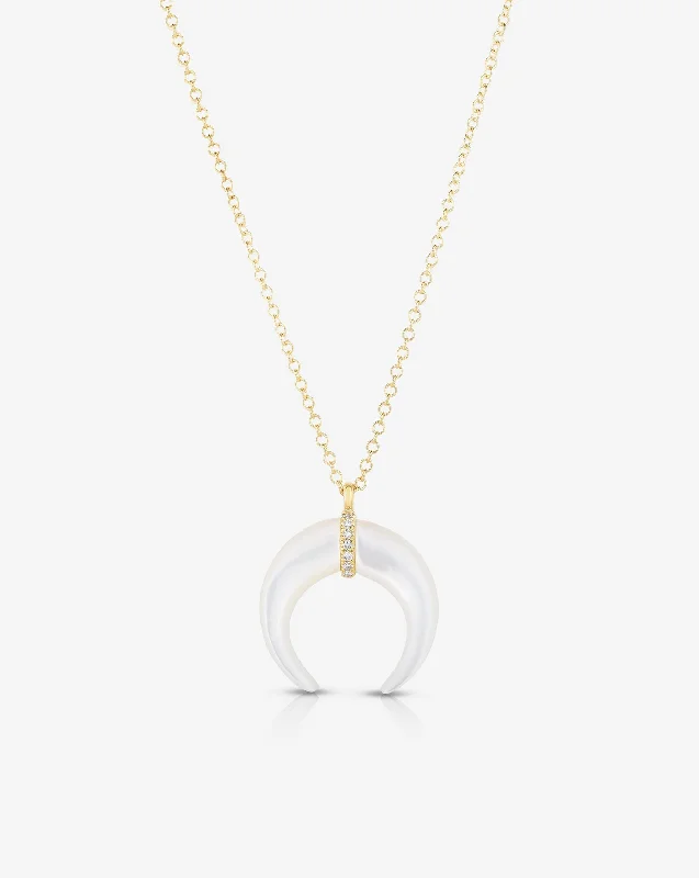 The Ultimate Jewelry Sale – Shop Premium Styles Mother of Pearl + Pavé Horn Necklace The Ultimate Jewelry Sale – Shop Premium Styles Mother of Pearl + Pavé Horn Necklace