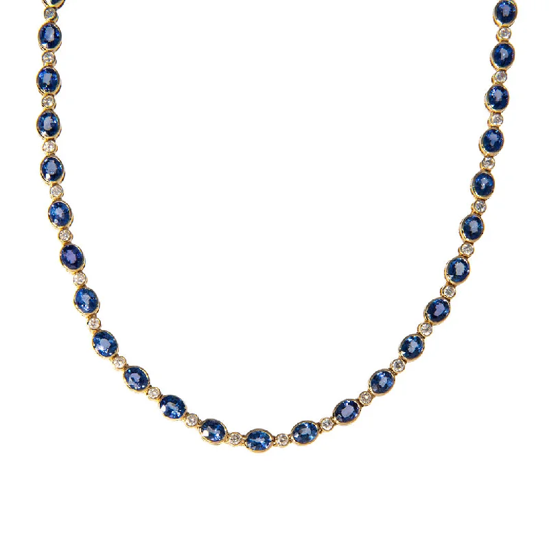 Holiday Jewelry Sale – Perfect Gifts At Great Prices Oval Sapphire & Diamond Bezel 14K Gold Tennis Necklace Holiday Jewelry Sale – Perfect Gifts At Great Prices Oval Sapphire & Diamond Bezel 14K Gold Tennis Necklace