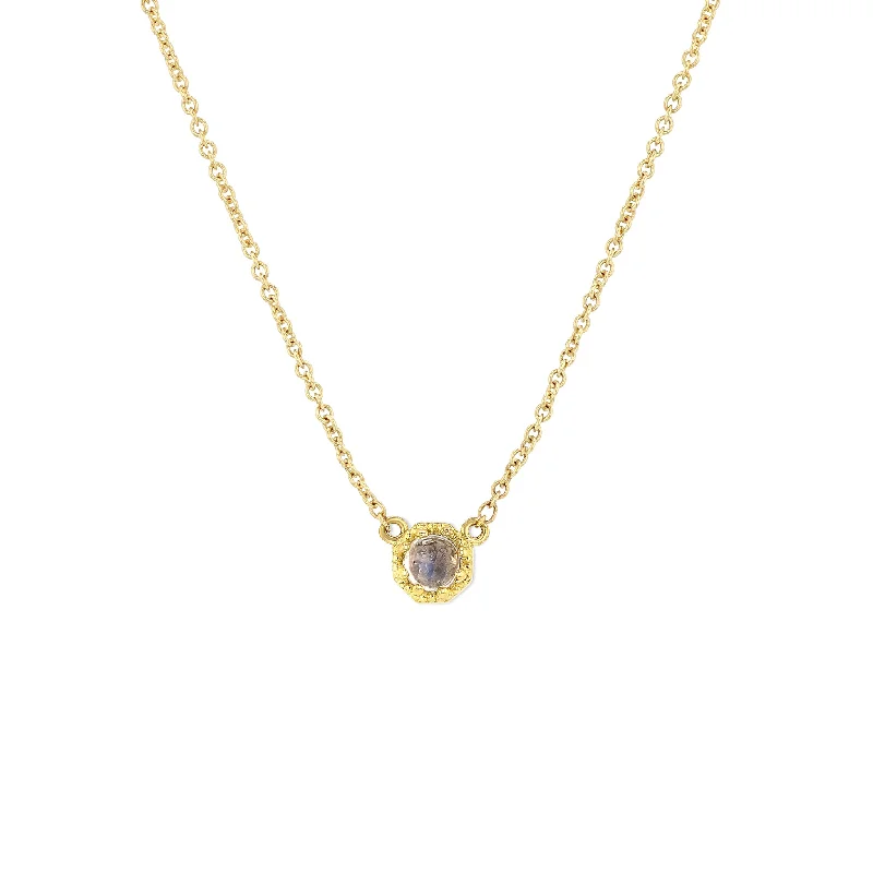 Luxury Jewelry Without The Luxury Price Tag Petite Crown Bezel Moonstone Necklace