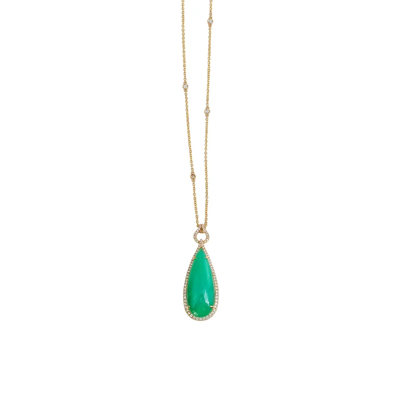 The Ultimate Jewelry Sale – Shop Premium Styles Green Opal Drop Pendant with Diamond Halo The Ultimate Jewelry Sale – Shop Premium Styles Green Opal Drop Pendant with Diamond Halo