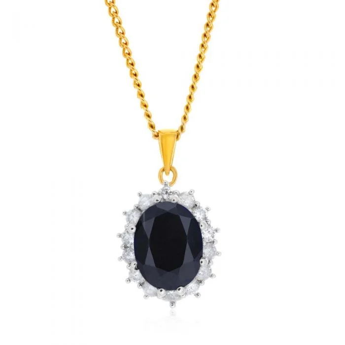 Elegant Jewelry, Affordable Luxury – Shop Now Princess Kate' 9ct 2.30 Carat Natural Sapphire & 1/2 Carat Diamond Pendant Elegant Jewelry, Affordable Luxury – Shop Now Princess Kate' 9ct 2.30 Carat Natural Sapphire & 1/2 Carat Diamond Pendant