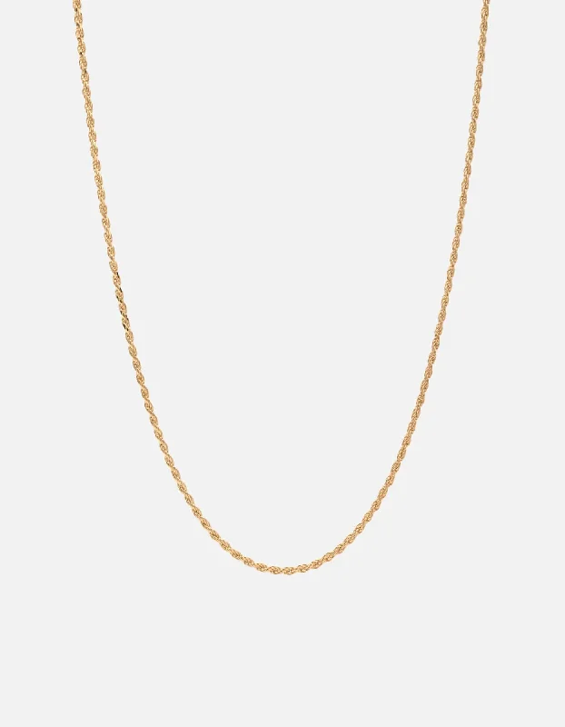 Elegant Necklaces And Bracelets At Limited-Time Offers 1.8mm Rope Chain Necklace, Gold Vermeil Elegant Necklaces And Bracelets At Limited-Time Offers 1.8mm Rope Chain Necklace, Gold Vermeil