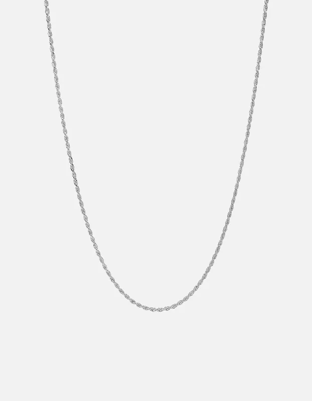 Shop High-Quality Jewelry At Jaw-Dropping Discounts 1.8mm Rope Chain Necklace, Sterling Silver Shop High-Quality Jewelry At Jaw-Dropping Discounts 1.8mm Rope Chain Necklace, Sterling Silver