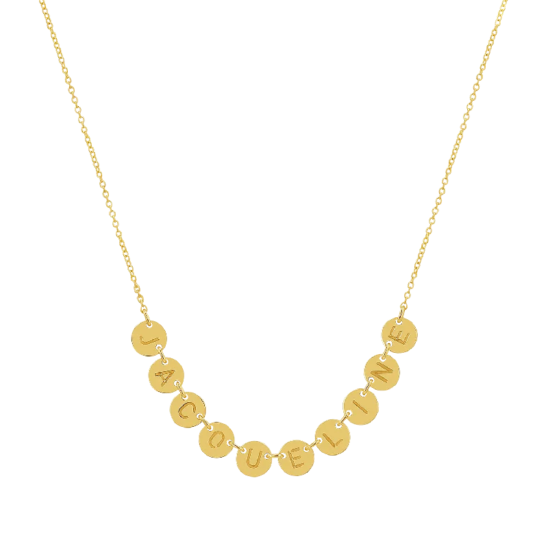 Luxury Jewelry Now At Special Promotional Rates Round Bubble Name Necklace