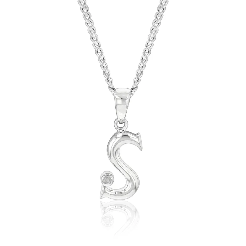 Timeless Jewelry Styles At Wallet-Friendly Prices Silver Pendant Initial S set with Diamond Timeless Jewelry Styles At Wallet-Friendly Prices Silver Pendant Initial S set with Diamond