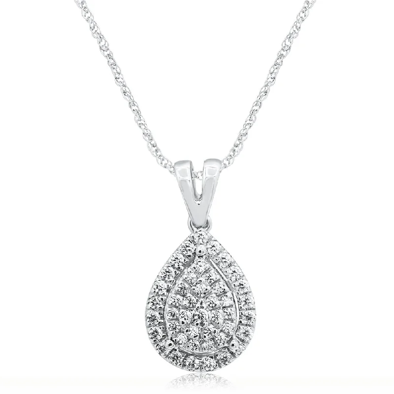 The Perfect Accessory For Less – Jewelry Sale Live Sterling Silver 1/4 Carat Pear Shap Pendant With 45cm Rope Chain