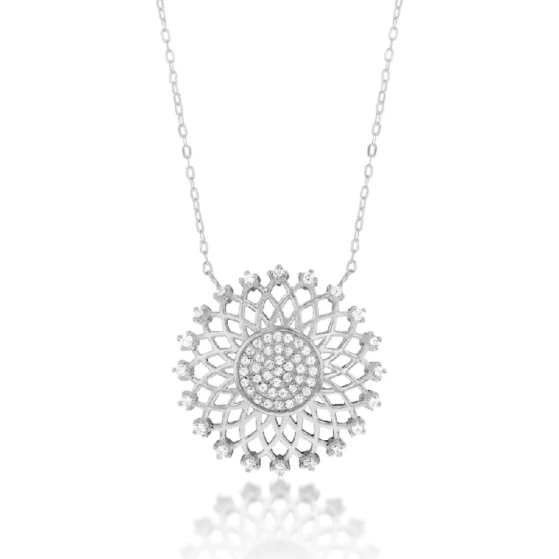 Exclusive Jewelry Offers – Shine For Less Sterling Silver Cubic Zirconia Flower Pendant on 42+3cm Chain Exclusive Jewelry Offers – Shine For Less Sterling Silver Cubic Zirconia Flower Pendant on 42+3cm Chain