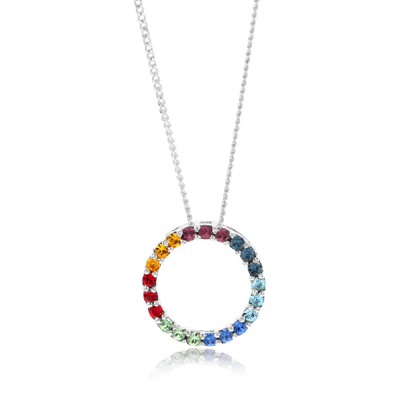 Exclusive Jewelry Sale – Sparkle For Less Sterling Silver Multicolour Crystals Circle Of Life Pendant On 45cm Chain Exclusive Jewelry Sale – Sparkle For Less Sterling Silver Multicolour Crystals Circle Of Life Pendant On 45cm Chain