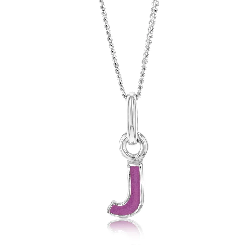 Jewelry Clearance – Final Chance To Save Big Sterling Silver Pink Enamel Initial "J" Pendant