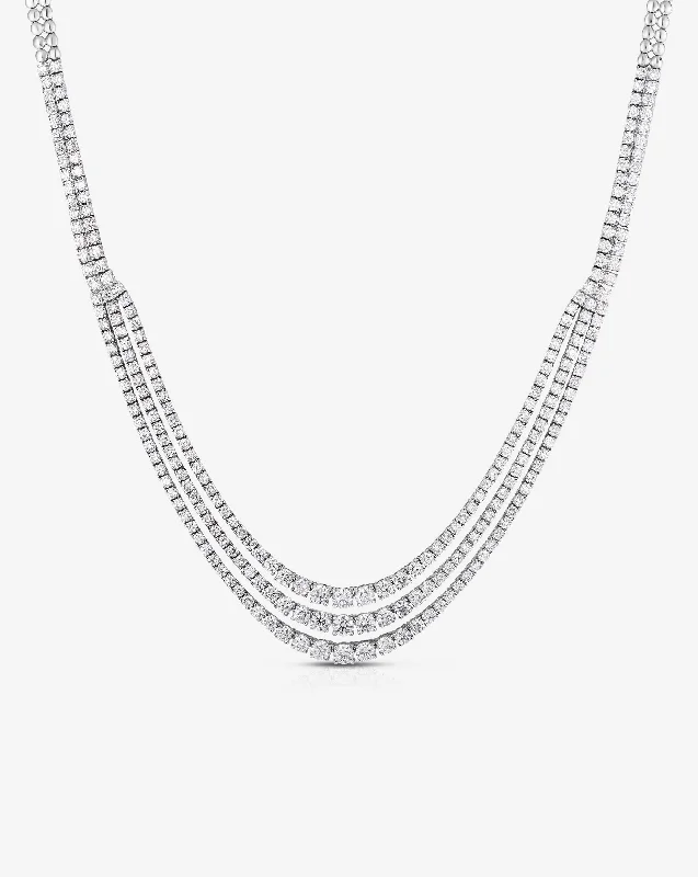 Shop Jewelry That Shines Without The High Price Triple Row Graduated Diamond Tennis Necklace Shop Jewelry That Shines Without The High Price Triple Row Graduated Diamond Tennis Necklace