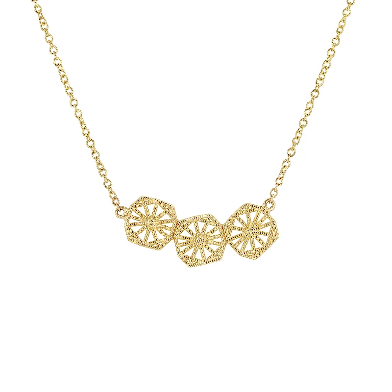 Dazzle In Elegance With Our Biggest Jewelry Sale Triple Mini Lace Deco Necklace - II Dazzle In Elegance With Our Biggest Jewelry Sale Triple Mini Lace Deco Necklace - II