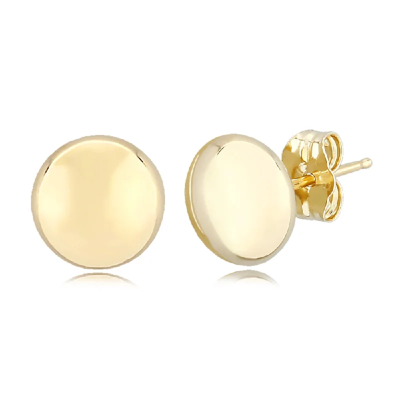 Luxury Jewelry At Unbeatable Discounts 14k Gold Flat Button Stud Earrings