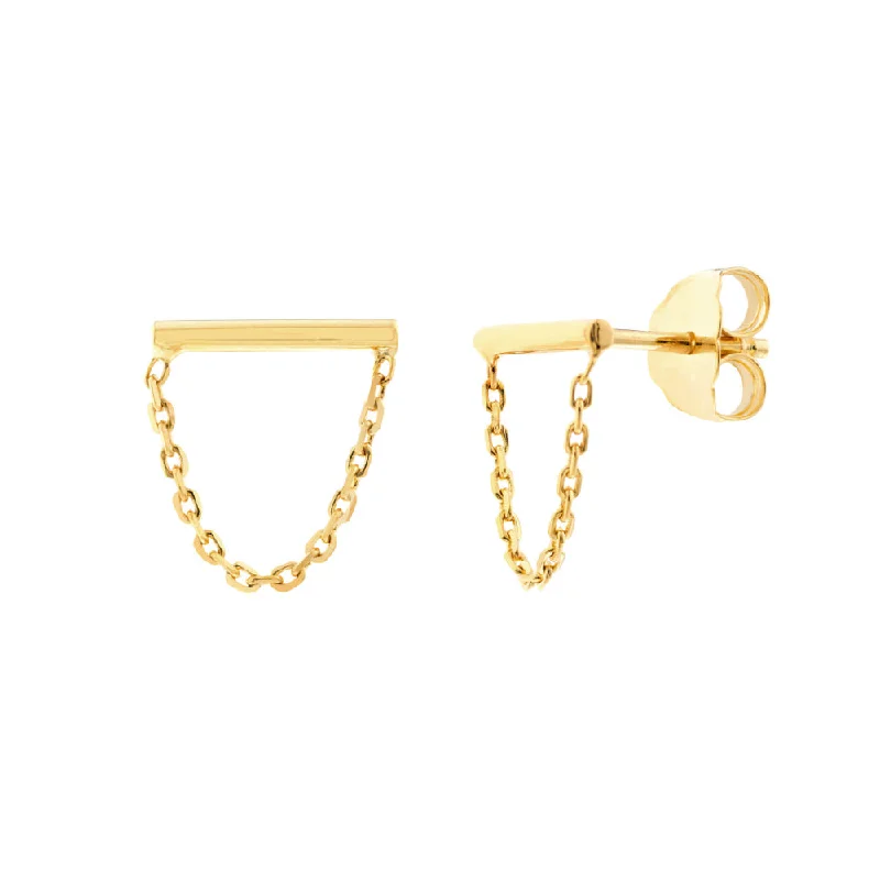 The Ultimate Jewelry Sale – Shop Premium Styles 14k Yellow Gold Petite Chain Drape Stud Earrings The Ultimate Jewelry Sale – Shop Premium Styles 14k Yellow Gold Petite Chain Drape Stud Earrings