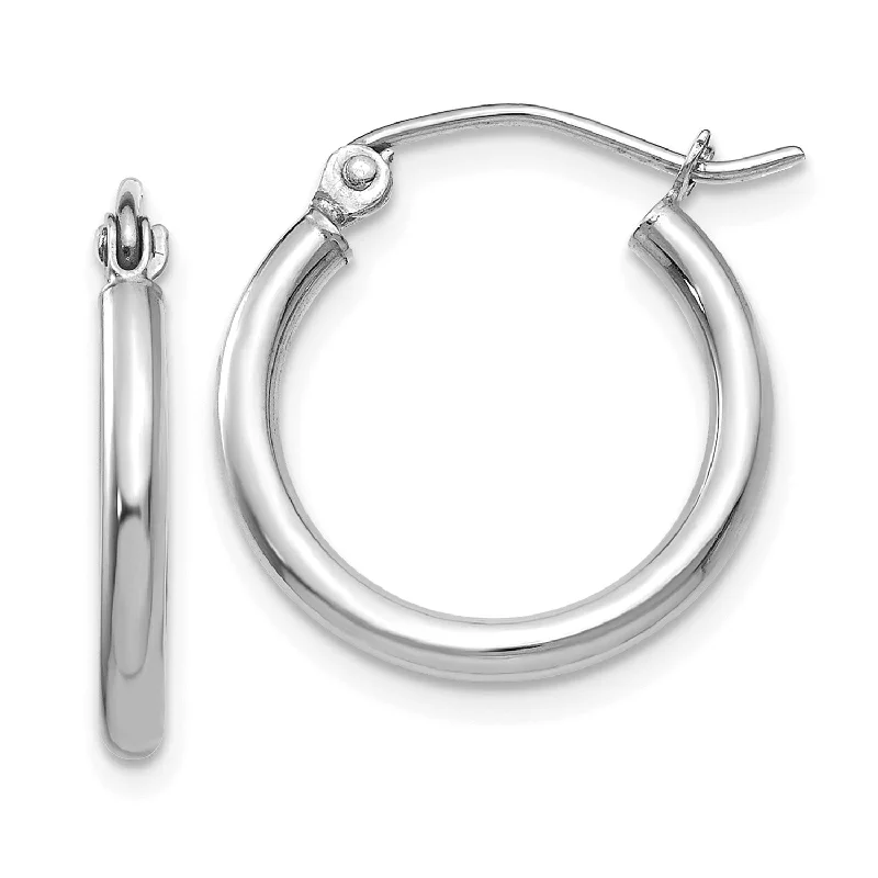 Timeless Elegance Now At Special Discounts 14KT White Gold 17X2MM Hoop Earrings