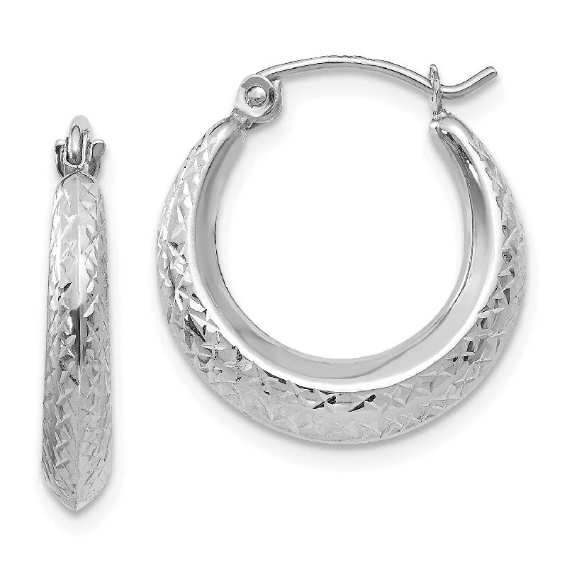Handmade Pearl Jewelry For Timeless Elegance 14KT White Gold 19X18MM Hoop Earrings