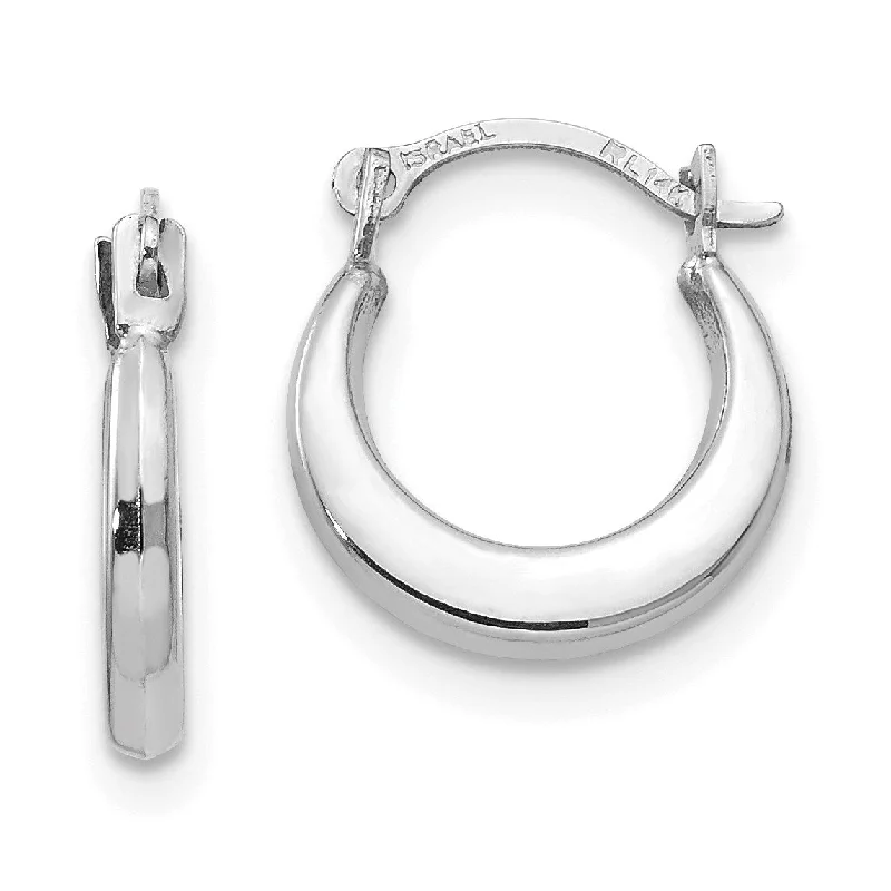Flash Sale On Exquisite Jewelry – Don't Miss Out 14KT White Gold 2X7MM Hoop Earrings