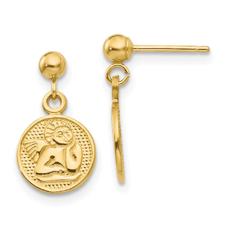 Seasonal Jewelry Sale – Upgrade Your Style Today 14KT Yellow Gold 16X8MM Angel Earrings