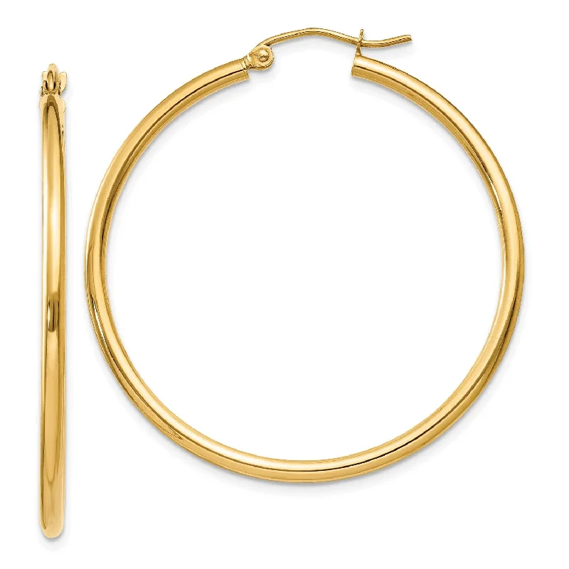 Chic, Trendy, And Affordable Jewelry Sale 14KT Yellow Gold 40X2MM Hoop Earrings