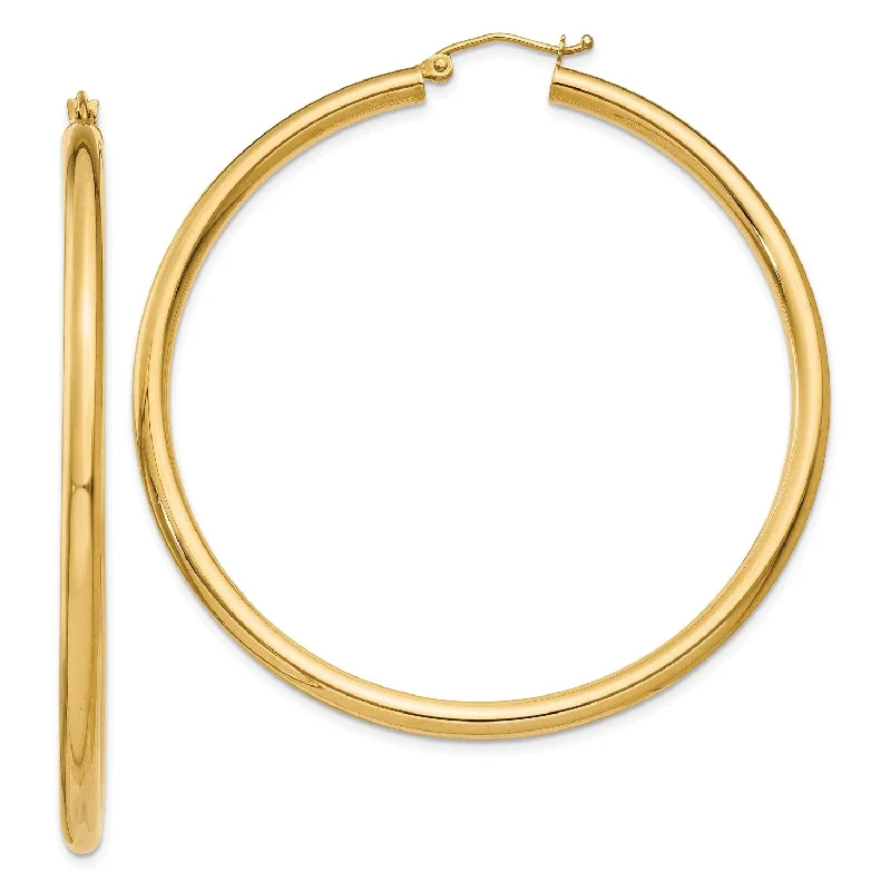 Limited-Time Offer On Elegant Jewelry Pieces 14KT Yellow Gold 55X3MM Hoop Earrings