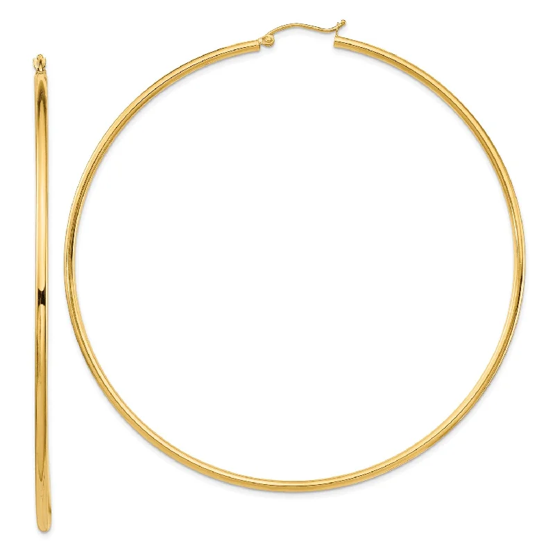 Flash Sale On Elegant Jewelry – Don't Miss Out 14KT Yellow Gold 80X2MM Hoop Earrings Flash Sale On Elegant Jewelry – Don't Miss Out 14KT Yellow Gold 80X2MM Hoop Earrings
