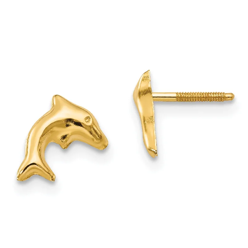 Timeless Jewelry Styles At Wallet-Friendly Prices 14KT Yellow Gold 8X5MM Dolphin Earrings Timeless Jewelry Styles At Wallet-Friendly Prices 14KT Yellow Gold 8X5MM Dolphin Earrings