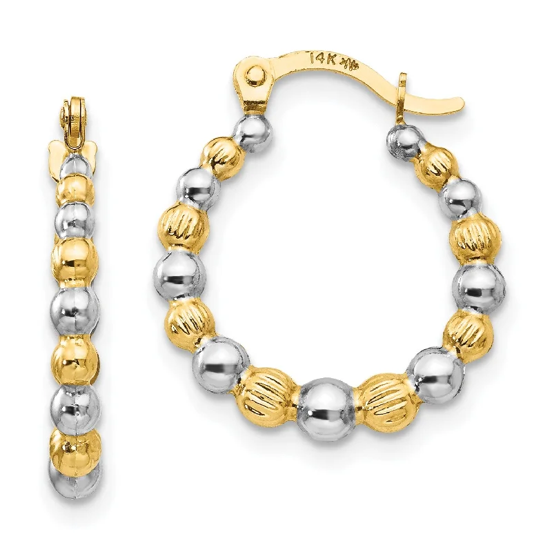 Versatile Layering Jewelry For Effortless Chic 14KT Yellow Gold With Rhodium Plating 18X16MM Hoop Earrings Versatile Layering Jewelry For Effortless Chic 14KT Yellow Gold With Rhodium Plating 18X16MM Hoop Earrings