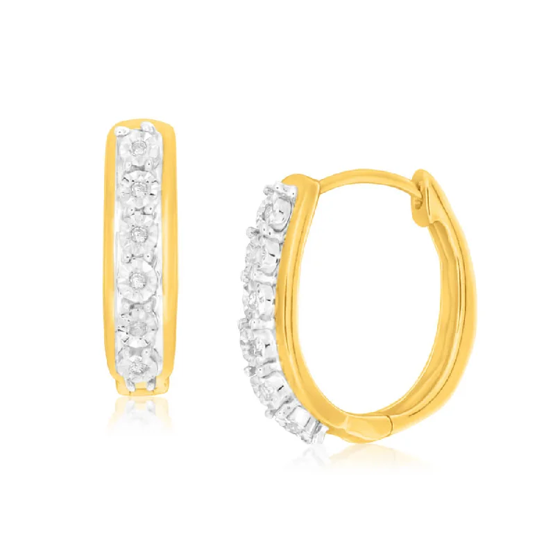 Limited-Stock Jewelry Sale – Once It's Gone, It's Gone 9ct Charming Yellow Gold Diamond Hoop Earrings Limited-Stock Jewelry Sale – Once It's Gone, It's Gone 9ct Charming Yellow Gold Diamond Hoop Earrings