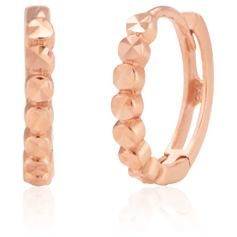 Unmissable Discounts On Timeless Jewelry Pieces 9ct Rose Gold 9mm Diamond Cut Hoop Earrings