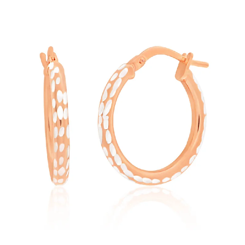 Personalized Jewelry At Special Discount Rates 9ct Rose Gold Silver Filled 15mm Diamond Cut Hoop Earrings