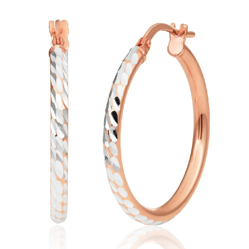 Flash Sale On Exquisite Jewelry – Don't Miss Out 9ct Rose Gold Silver Filled 20mm Fancy Hoop Earrings
