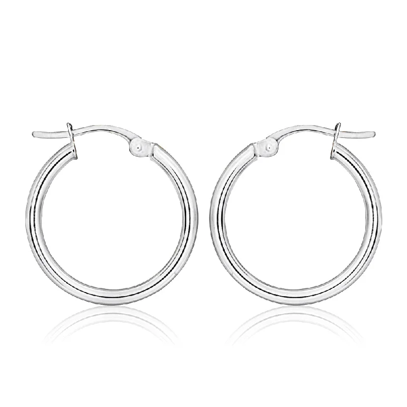 Limited-Time Offer On Premium Jewelry Collections 9ct White Gold Plain 50mm Hoops