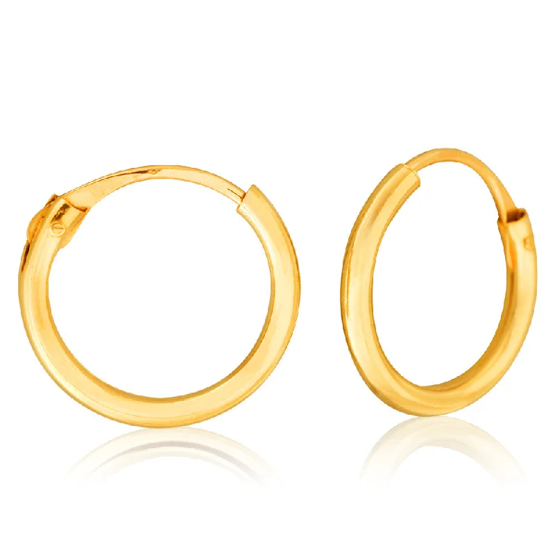 Exclusive Gemstone Jewelry At Special Prices 9ct Yellow Gold 1.2x9mm Hinged Hoop Earrings Exclusive Gemstone Jewelry At Special Prices 9ct Yellow Gold 1.2x9mm Hinged Hoop Earrings