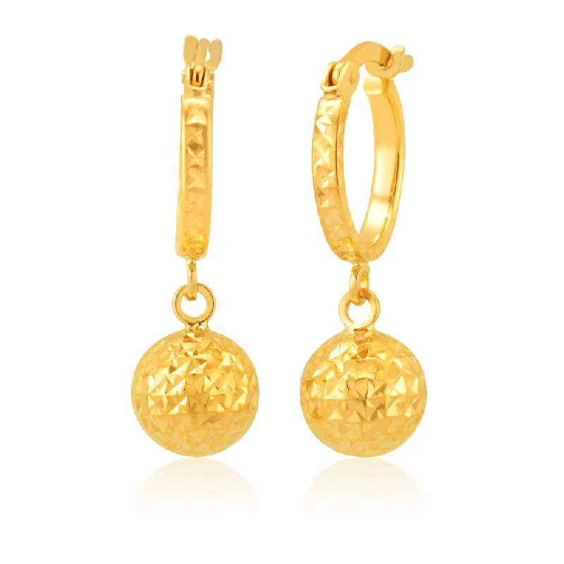 Breathtaking Jewelry At Limited-Time Savings 9ct Yellow Gold hoops with Dangling Bead Feature Earrings Breathtaking Jewelry At Limited-Time Savings 9ct Yellow Gold hoops with Dangling Bead Feature Earrings