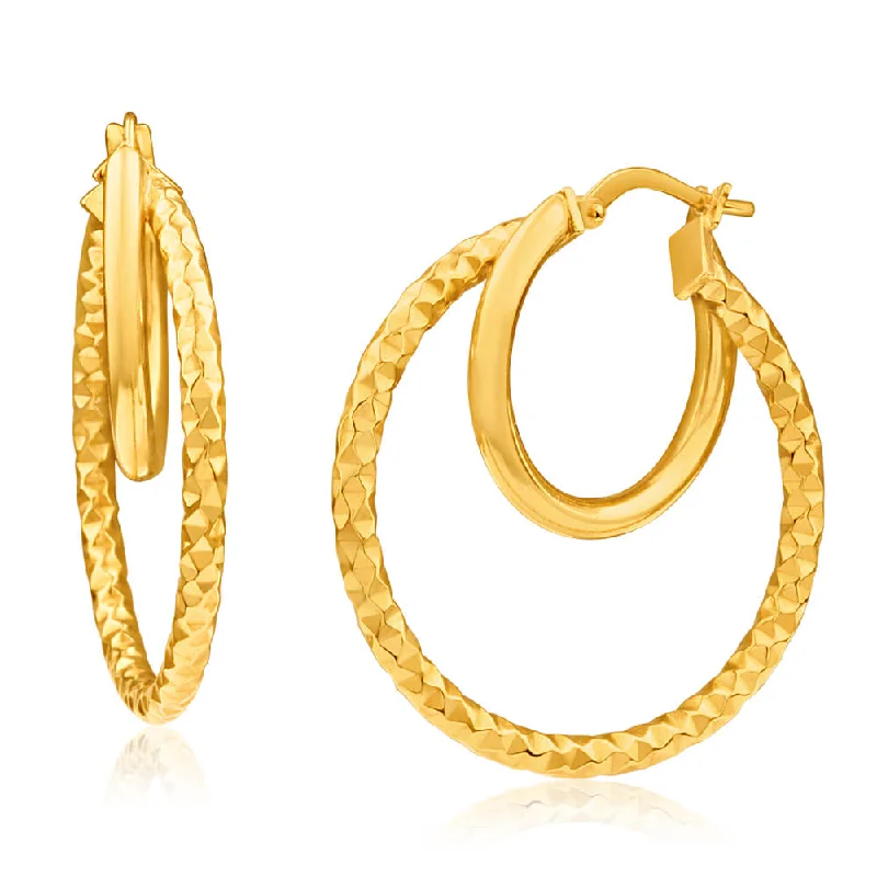 Affordable Luxury Jewelry For Every Occasion 9ct Yellow Gold Silver Filled Double Hoop Earrings Affordable Luxury Jewelry For Every Occasion 9ct Yellow Gold Silver Filled Double Hoop Earrings