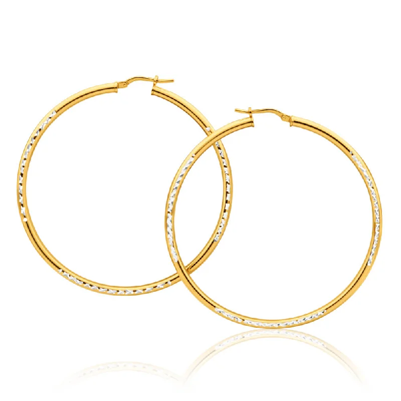 Jewelry Clearance Event – Stock Up Before It's Over 9ct Yellow Gold Silver Filled Simple Two Tone 50mm Hoop Earrings Jewelry Clearance Event – Stock Up Before It's Over 9ct Yellow Gold Silver Filled Simple Two Tone 50mm Hoop Earrings