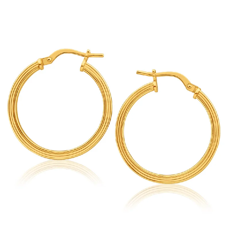 Elegant Jewelry, Affordable Luxury – Shop Now 9ct Yellow Gold Silver Filled Square Round 20mm Hoop Earrings