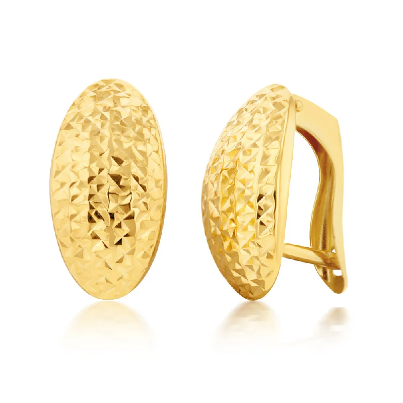 Must-Have Jewelry At Unbelievable Discounts 9ct Yellow Gold Silverfilled Patterned broad front Hoop Earrings Must-Have Jewelry At Unbelievable Discounts 9ct Yellow Gold Silverfilled Patterned broad front Hoop Earrings