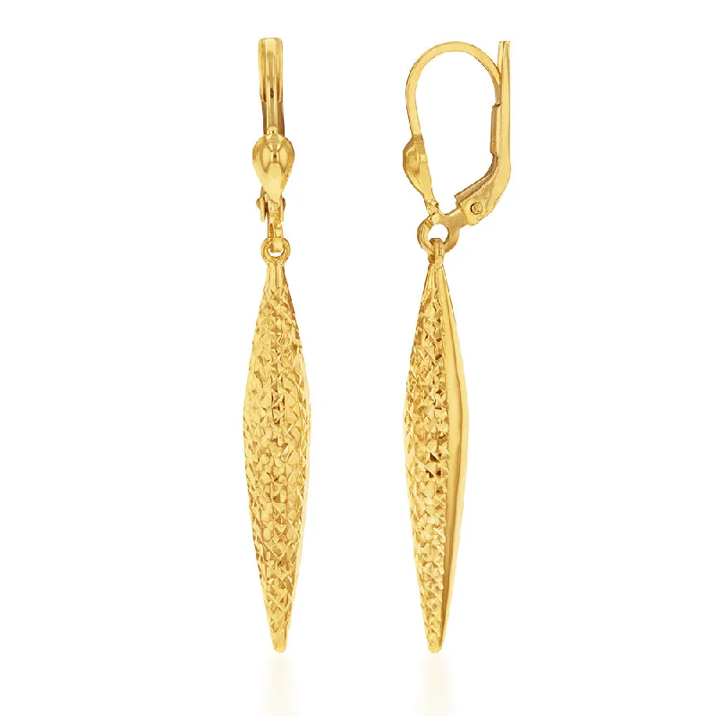 Flash Sale On Stunning Jewelry – Don't Miss Out 9ct Yellow Gold Silverfilled Patterned Drop Earrings