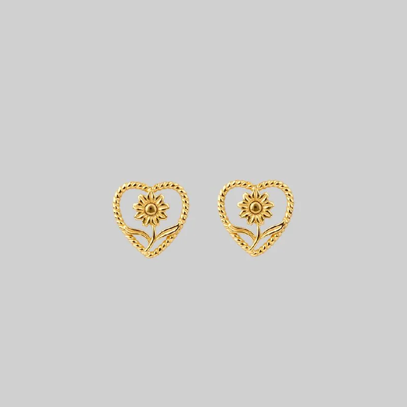 Shop Fine Jewelry With Amazing Deals APRIL. Sunflower Heart Stud Earrings - Gold