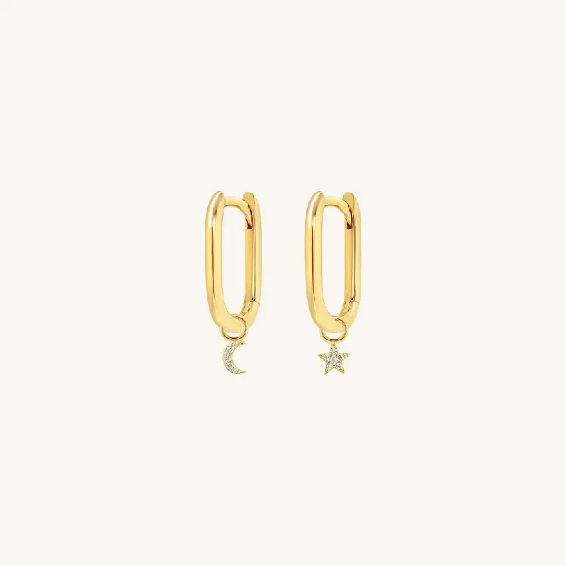 Trendy Minimalist Jewelry For Everyday Wear Astro Star Moon Marley Hoops