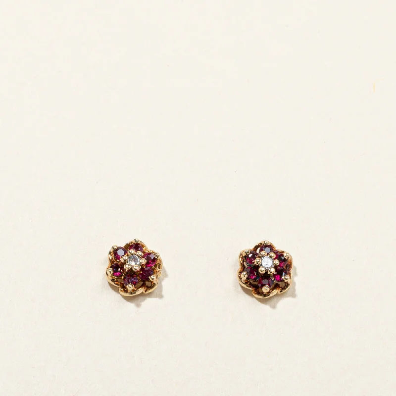 Your Dream Jewelry At Dream Prices Cluster Ruby & Diamond Stud Earrings | 0.50ctw | 0.08ctw | Your Dream Jewelry At Dream Prices Cluster Ruby & Diamond Stud Earrings | 0.50ctw | 0.08ctw |