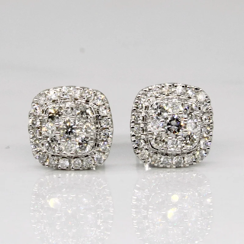 Jewelry Clearance – Final Chance To Save Big 10k White Gold Cluster Diamond Stud Earrings | 0.44ctw | Jewelry Clearance – Final Chance To Save Big 10k White Gold Cluster Diamond Stud Earrings | 0.44ctw |